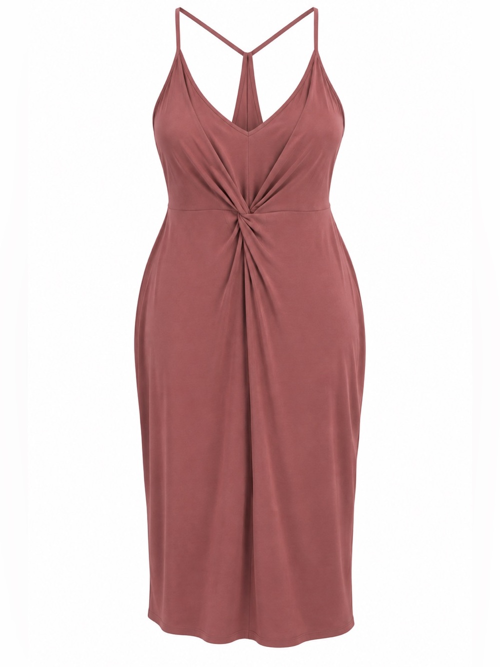 Maurices Racer Back Faux Wrap Midi Knot Front V Neck Strappy Dress Size 2X